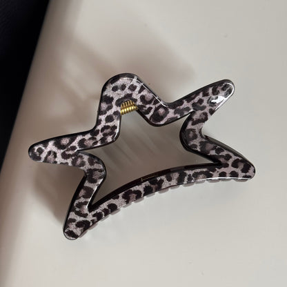 豹紋簡約鯊魚夾