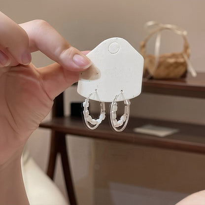 琉璃串珠圓圈耳環