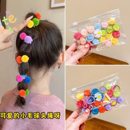 絨面毛球髮圈－商品主圖｜https://igowo.tw/