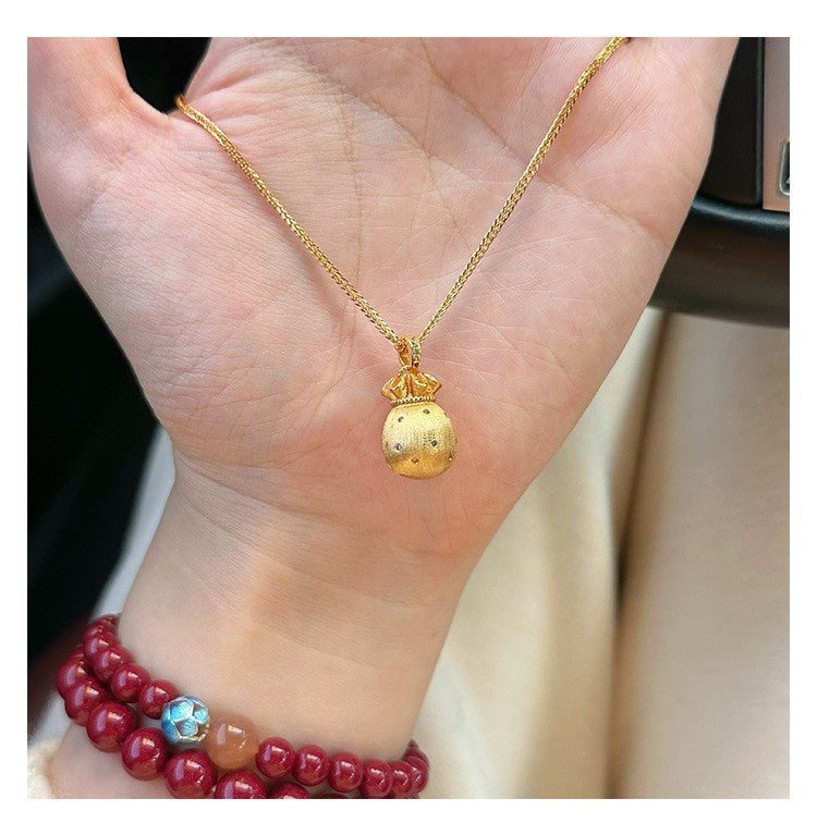 沙金鋯石水滴拉絲項鍊－3#項鍊-金色款細節｜https://igowo.tw/