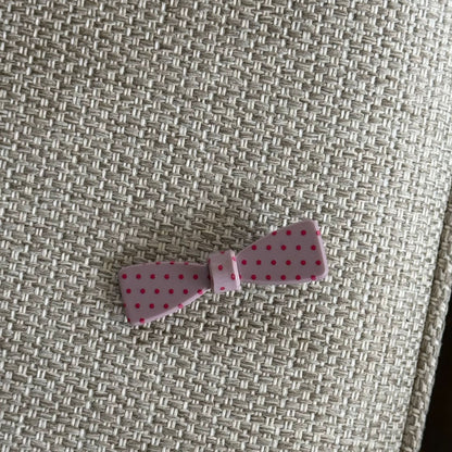 粉色鋯石波點簡約髮夾