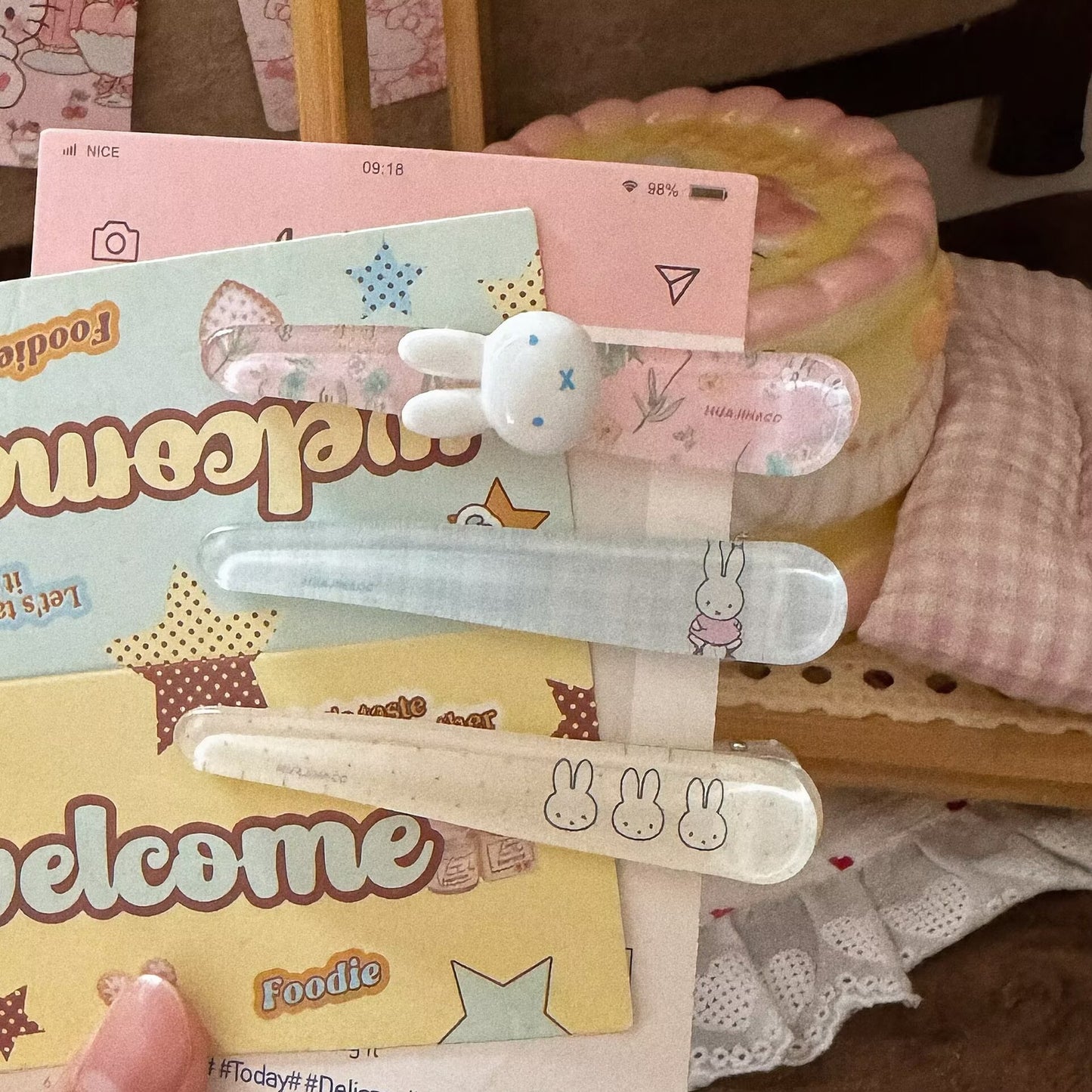 繽紛兔子卡通髮夾－商品主圖｜https://igowo.tw/