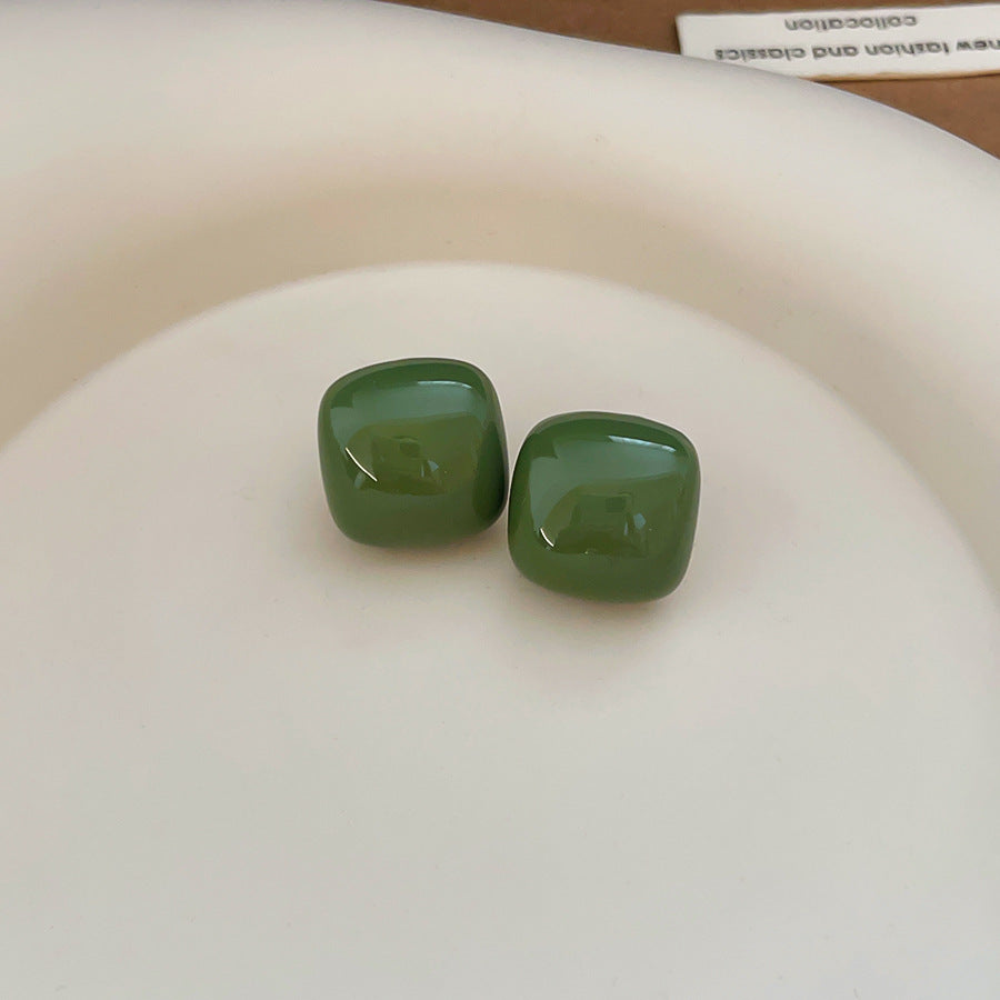 繽紛琺瑯銀針簡約耳釘