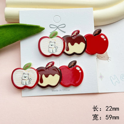 紅色蘋果小狗復古髮夾－細節特寫1｜https://igowo.tw/