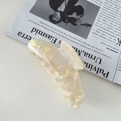 醋酸板材大理石紋髮夾－白波紋款細節｜https://igowo.tw/