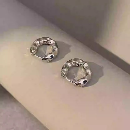 S925銀針素圈耳環