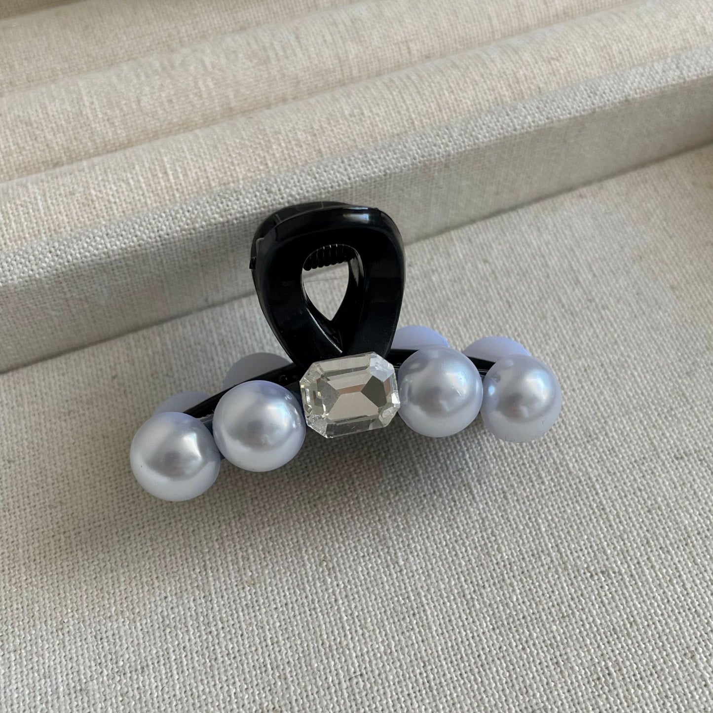 珍珠鋯石小巧鯊魚夾