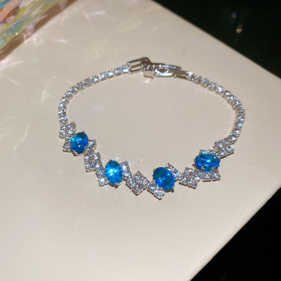 海鹽碎光~超閃鋯石花朵手鏈韓系ins風甜美手串輕奢高級感百搭手飾