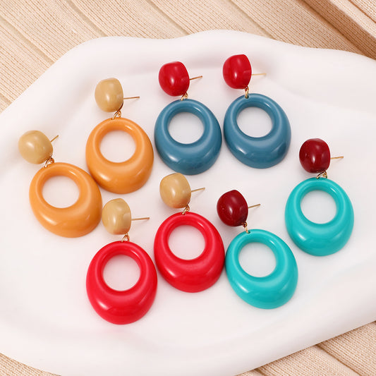 棕色圓圈復古耳環－商品主圖｜https://igowo.tw/