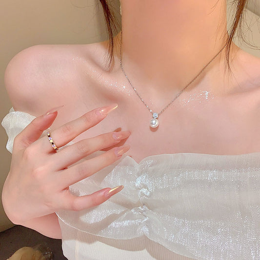 珍珠簡約項鍊－商品主圖｜https://igowo.tw/