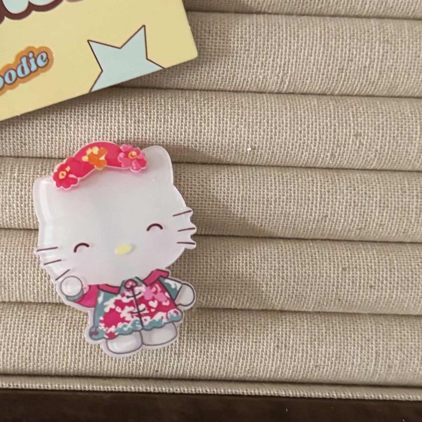 壓克力蝴蝶結貓咪髮夾