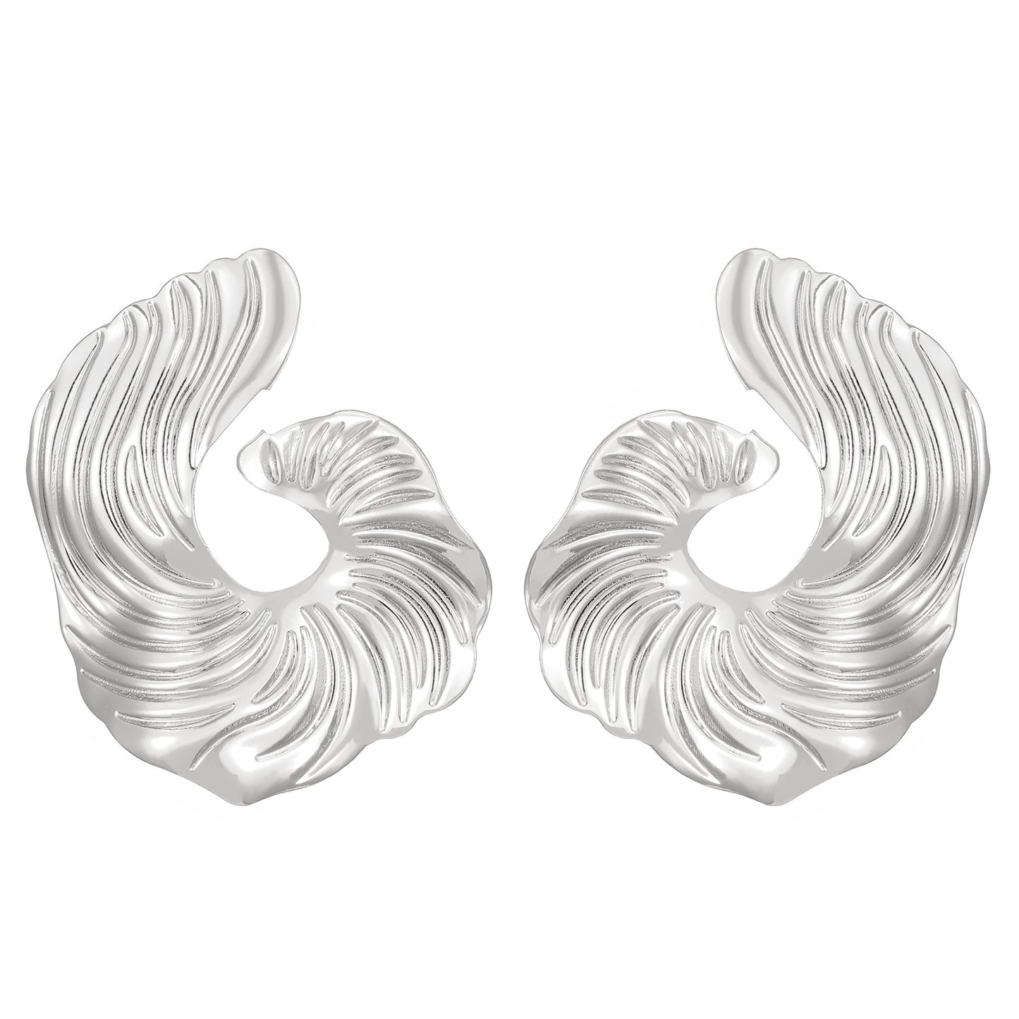 金屬扇形復古耳釘