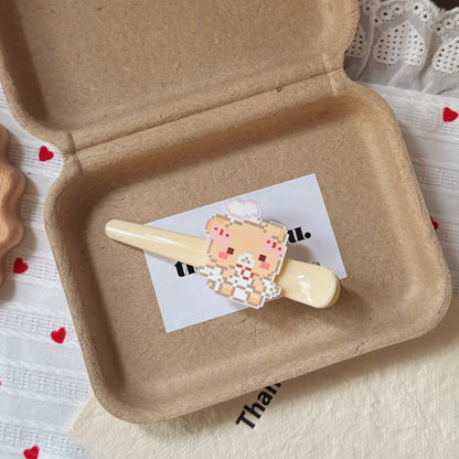 棕色翅膀小熊髮夾
