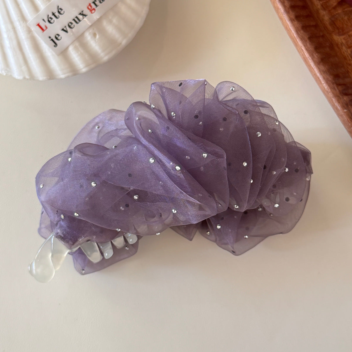 網紗鑲鑽髮夾