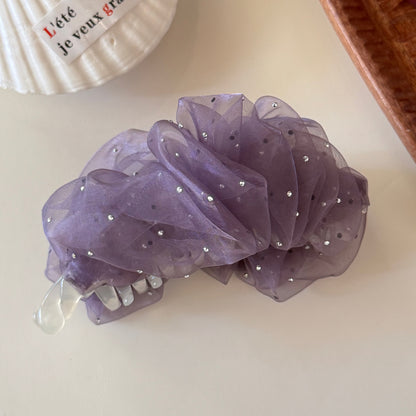 網紗鑲鑽髮夾