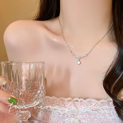 鋯石鈦鋼水滴墜飾項鍊－細節特寫75｜https://igowo.tw/