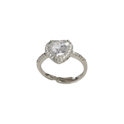 鋯石愛心可調式戒指