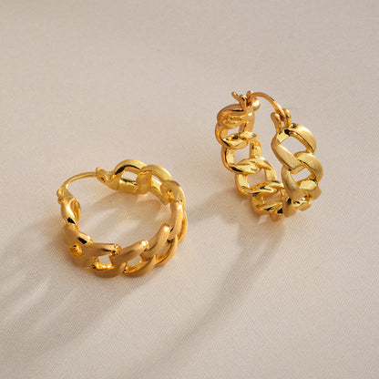 金色鏈條拉絲簡約耳扣