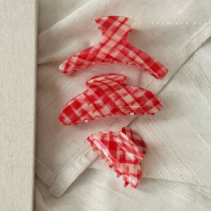 醋酸板材格紋鯊魚夾－商品主圖｜https://igowo.tw/