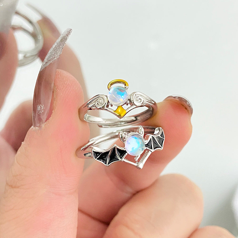 金屬天使翅膀復古戒指－細節特寫2｜https://igowo.tw/