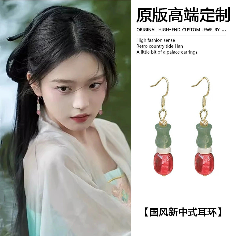彩色竹節復古耳鉤－商品主圖｜https://igowo.tw/