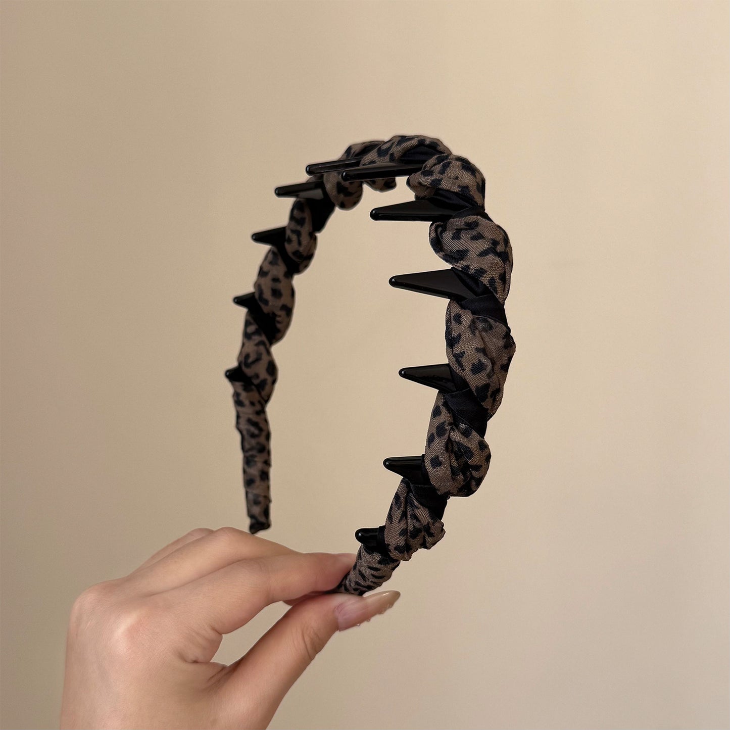 豹紋纏繞簡約髮箍
