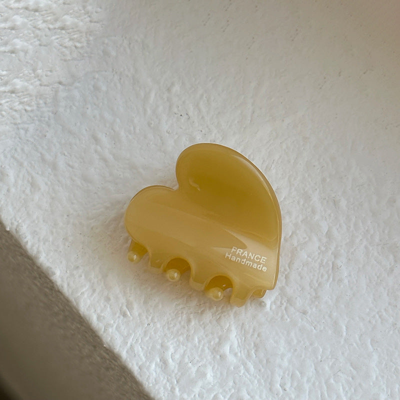 醋酸板材愛心鯊魚夾－薄荷綠棕彩款細節｜https://igowo.tw/