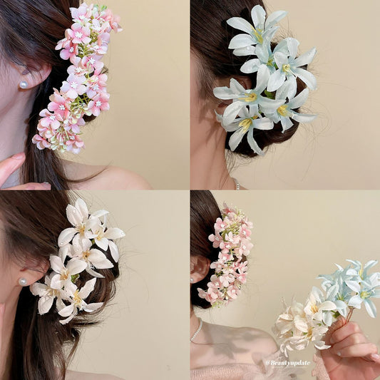布面花朵髮簪－商品主圖｜https://igowo.tw/