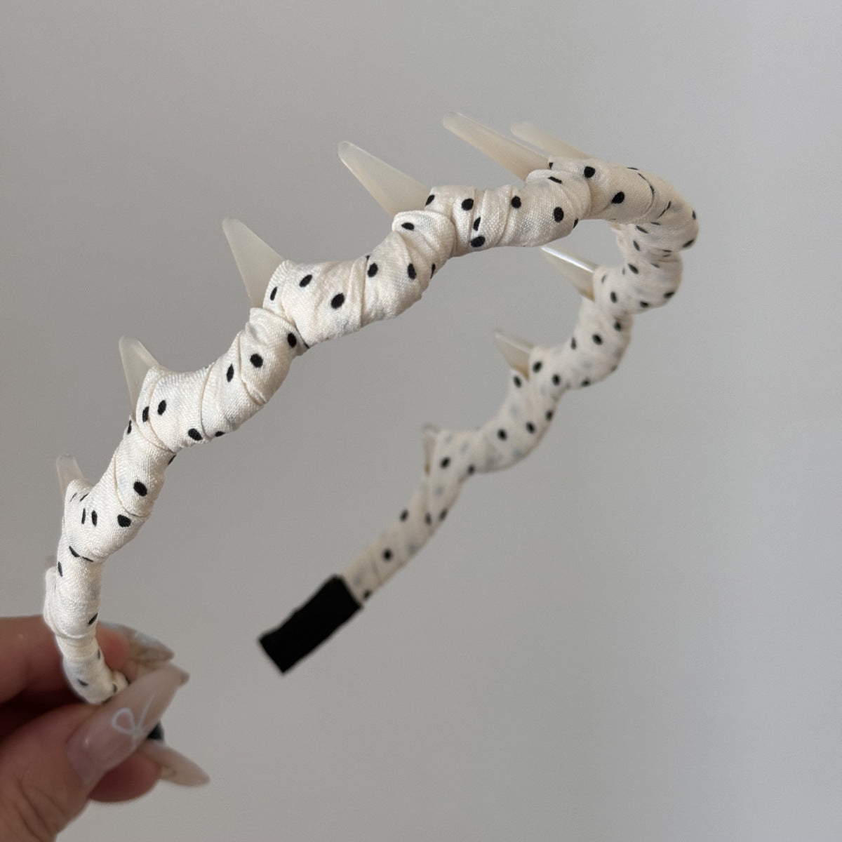 布面波點纏繞髮箍