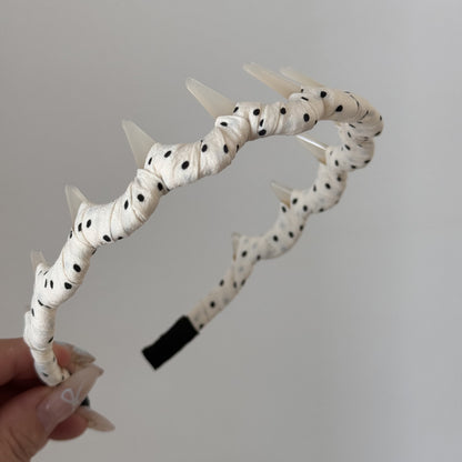 布面波點纏繞髮箍