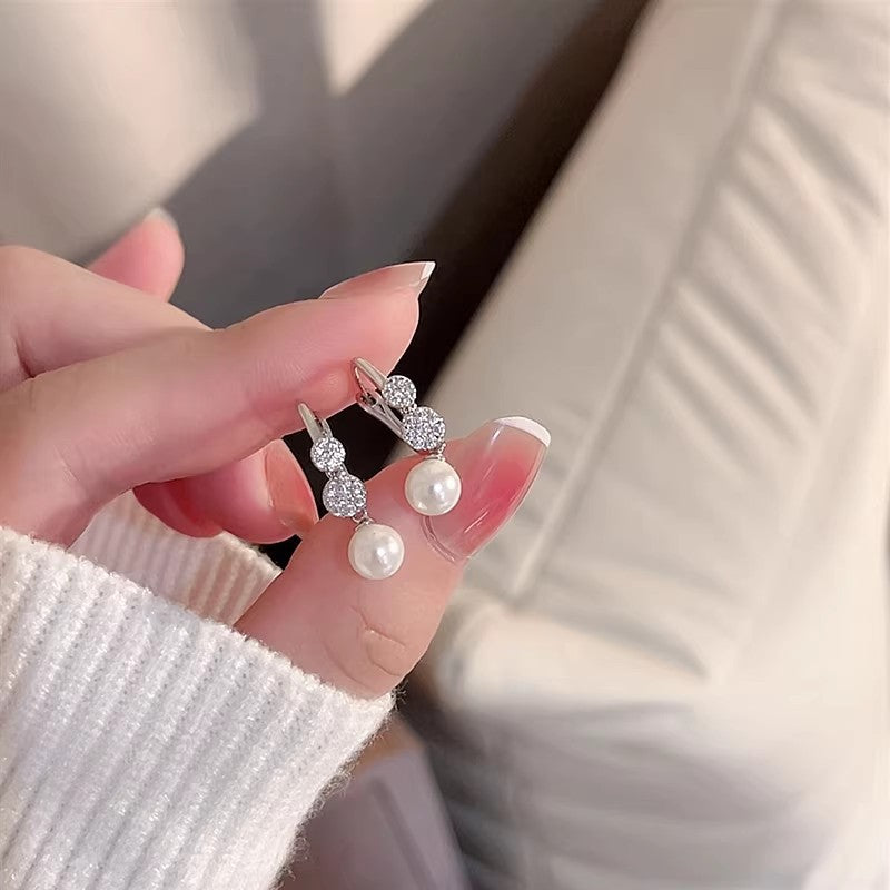 閃鋯珍珠高級感耳環