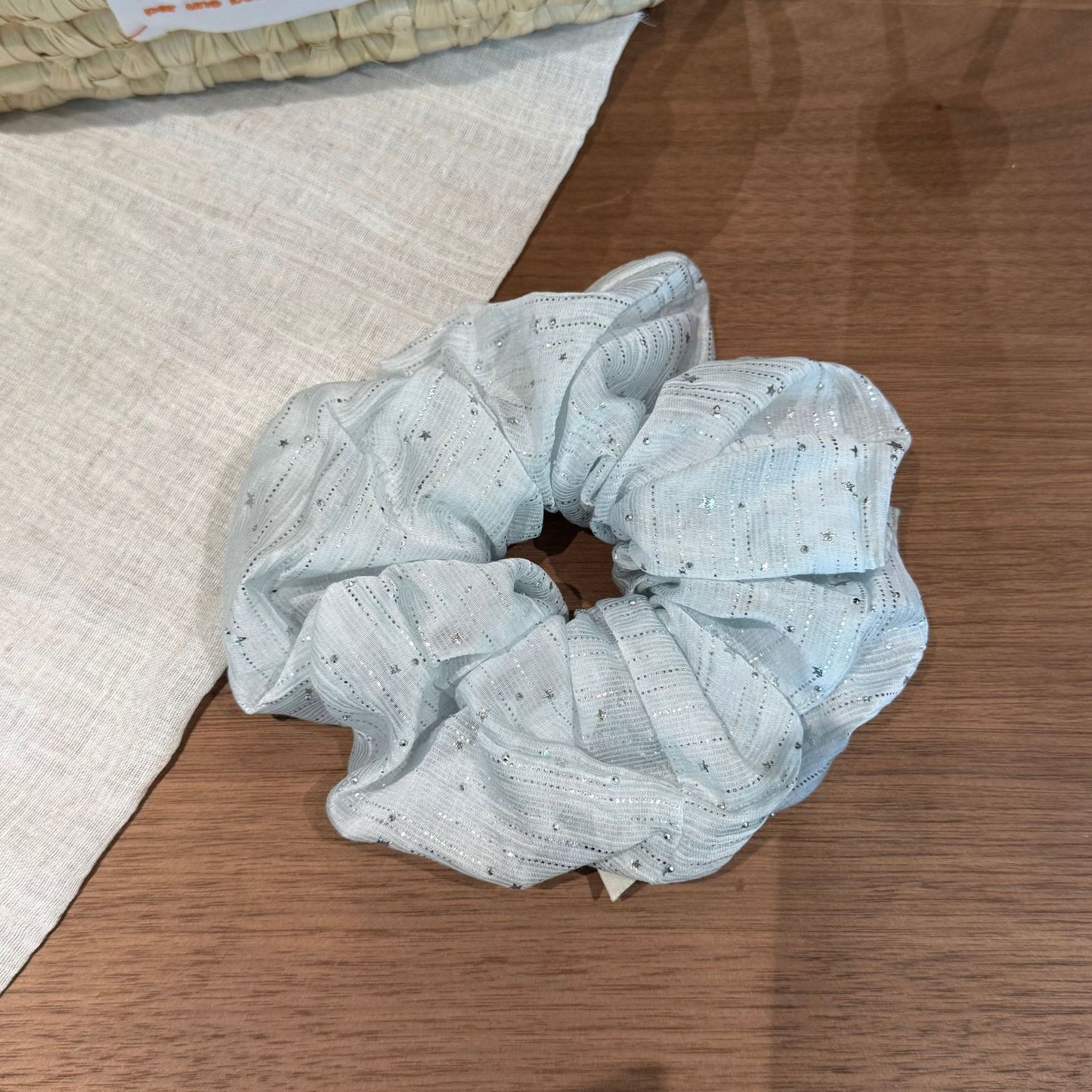 大腸圈鑲鑽髮圈－藍色大號款細節｜https://igowo.tw/