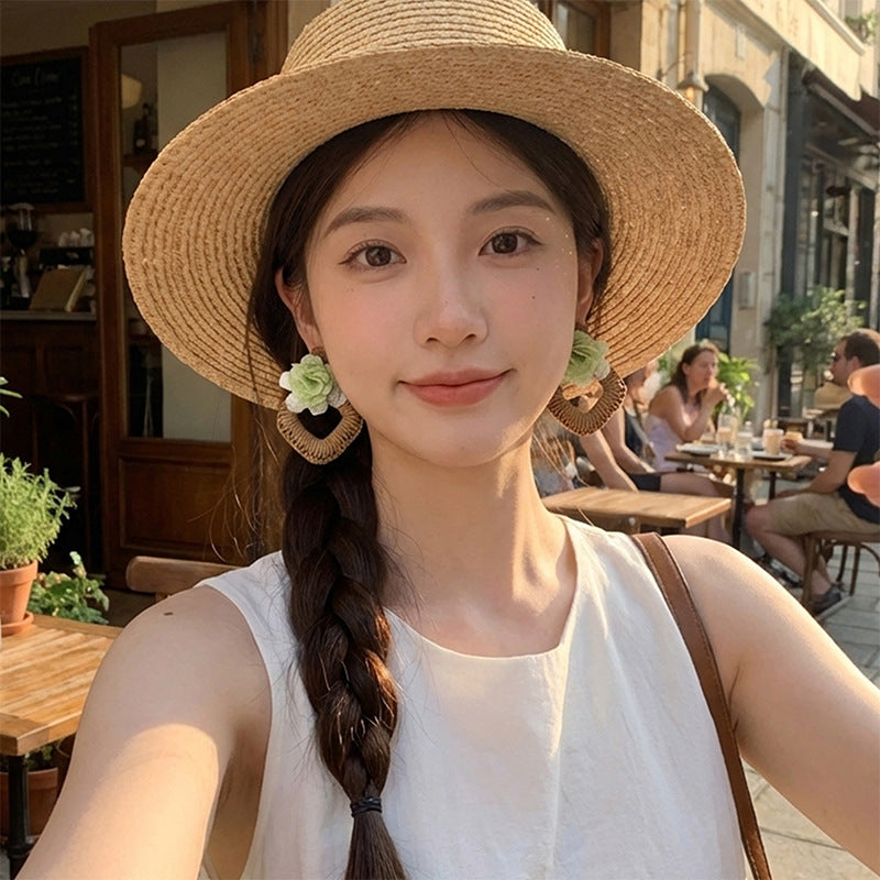 花朵流蘇編織耳環－商品主圖｜https://igowo.tw/