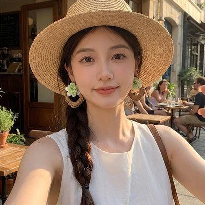 花朵流蘇編織耳環－商品主圖｜https://igowo.tw/