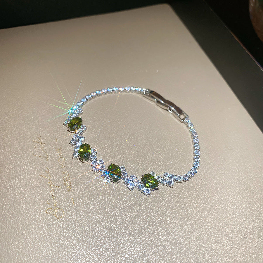 韓系超閃鋯石蝴蝶花朵手鏈輕奢高級感手環小眾時尚氣質百搭手飾女