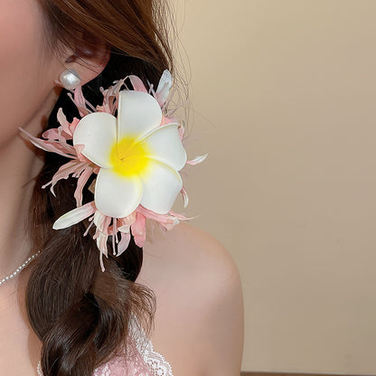 搖曳生姿~花朵發夾超仙小眾高級感側邊夾夏日甜美氣質設計感發飾