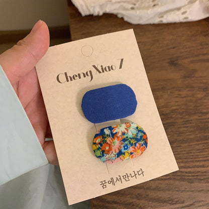 彩色橢圓髮夾－湖綠款細節｜https://igowo.tw/