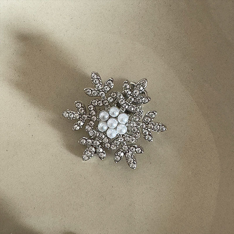 鋯石金屬雪花髮夾