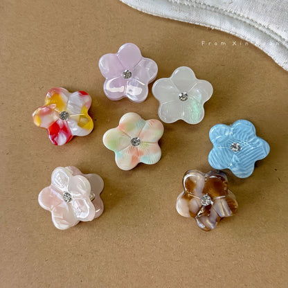 醋酸板材鋯石花朵髮夾－商品主圖｜https://igowo.tw/