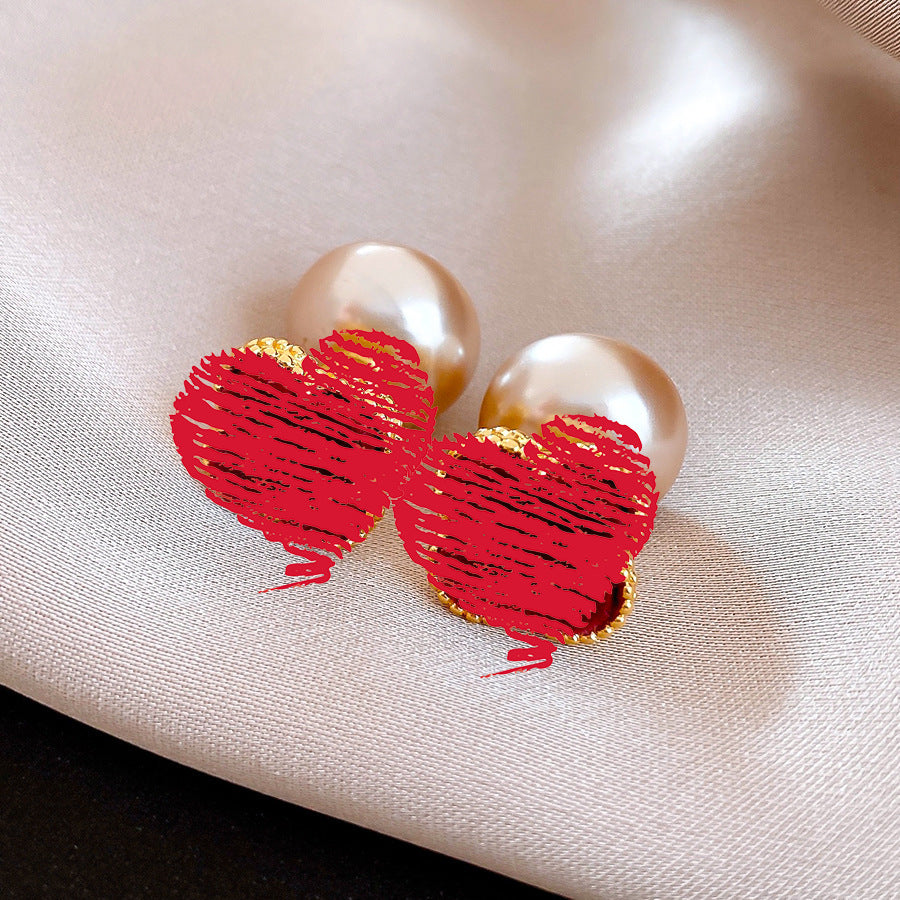 紅色琺瑯方形復古耳環－細節特寫45｜https://igowo.tw/