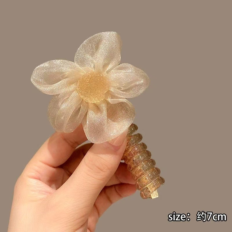 網紗彈力繩太陽花髮圈