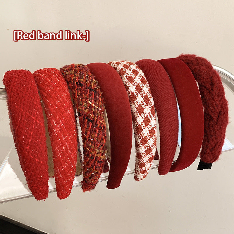 紅色復古髮箍－紅色款細節｜https://igowo.tw/