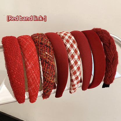 紅色復古髮箍－紅色款細節｜https://igowo.tw/