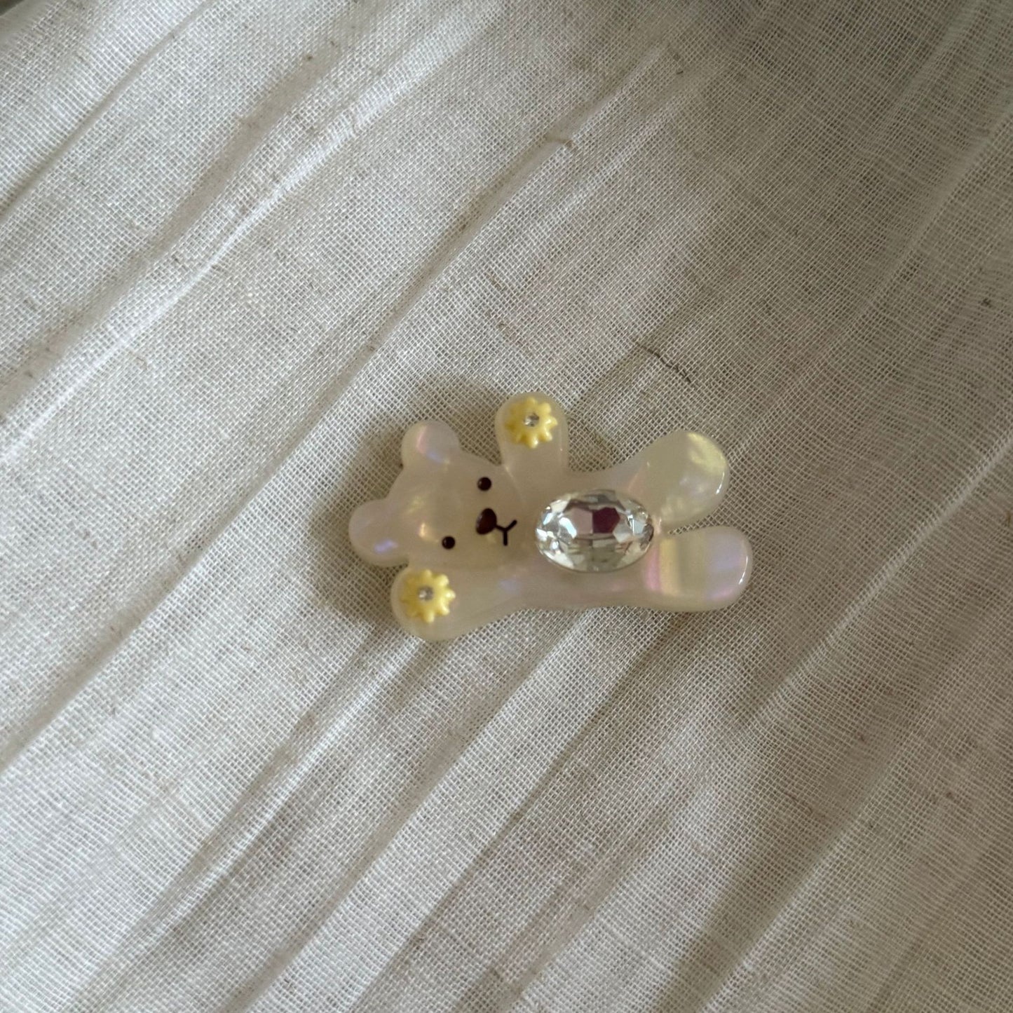 醋酸板材鋯石小熊髮夾