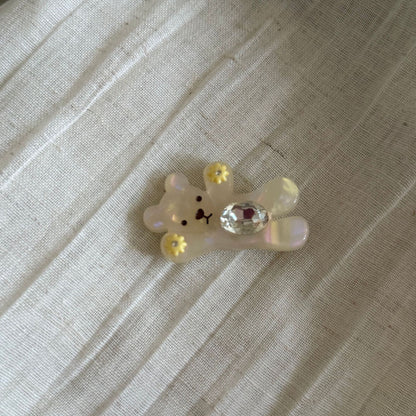 醋酸板材鋯石小熊髮夾