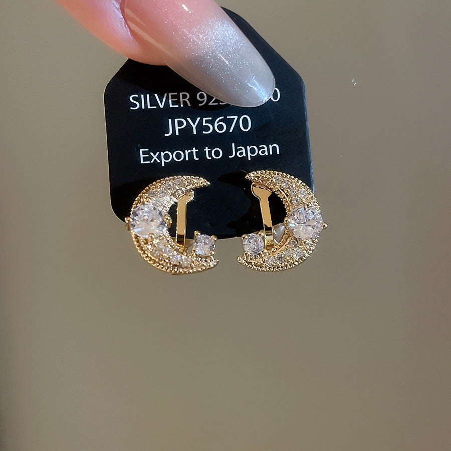 耳夾~18k真金電鍍鋯石幾何珍珠耳夾復古氣質耳環輕奢高級感耳飾女