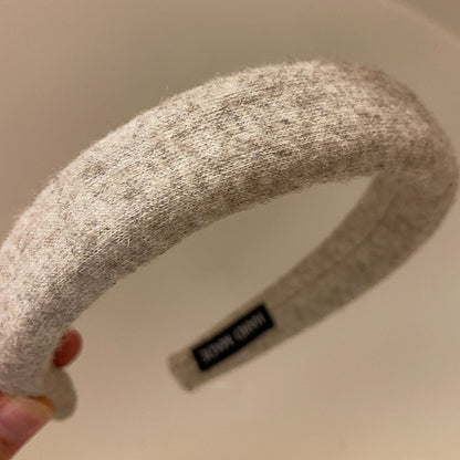 絨面寬版簡約髮箍