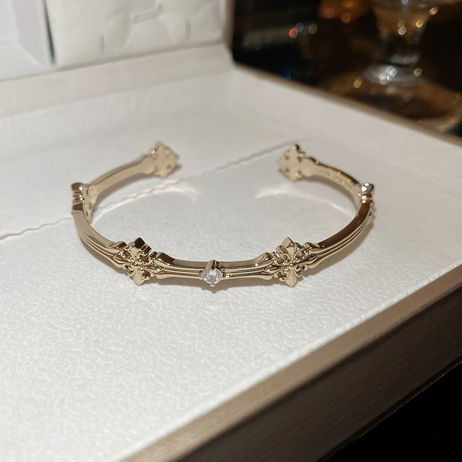 18k真金電鍍月光石串珠雙層手鏈輕奢高級感手環設計感小眾手飾女