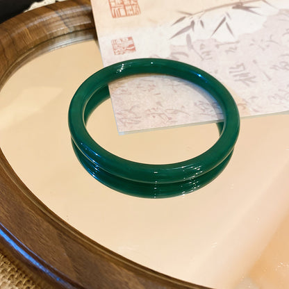一步一響玉髓暈染圓條手鐲2026新款清冷感手環氣質輕奢高級感手飾
