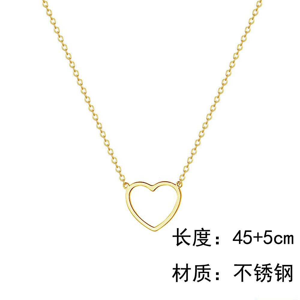 彩色琺瑯愛心雙層疊戴項鍊